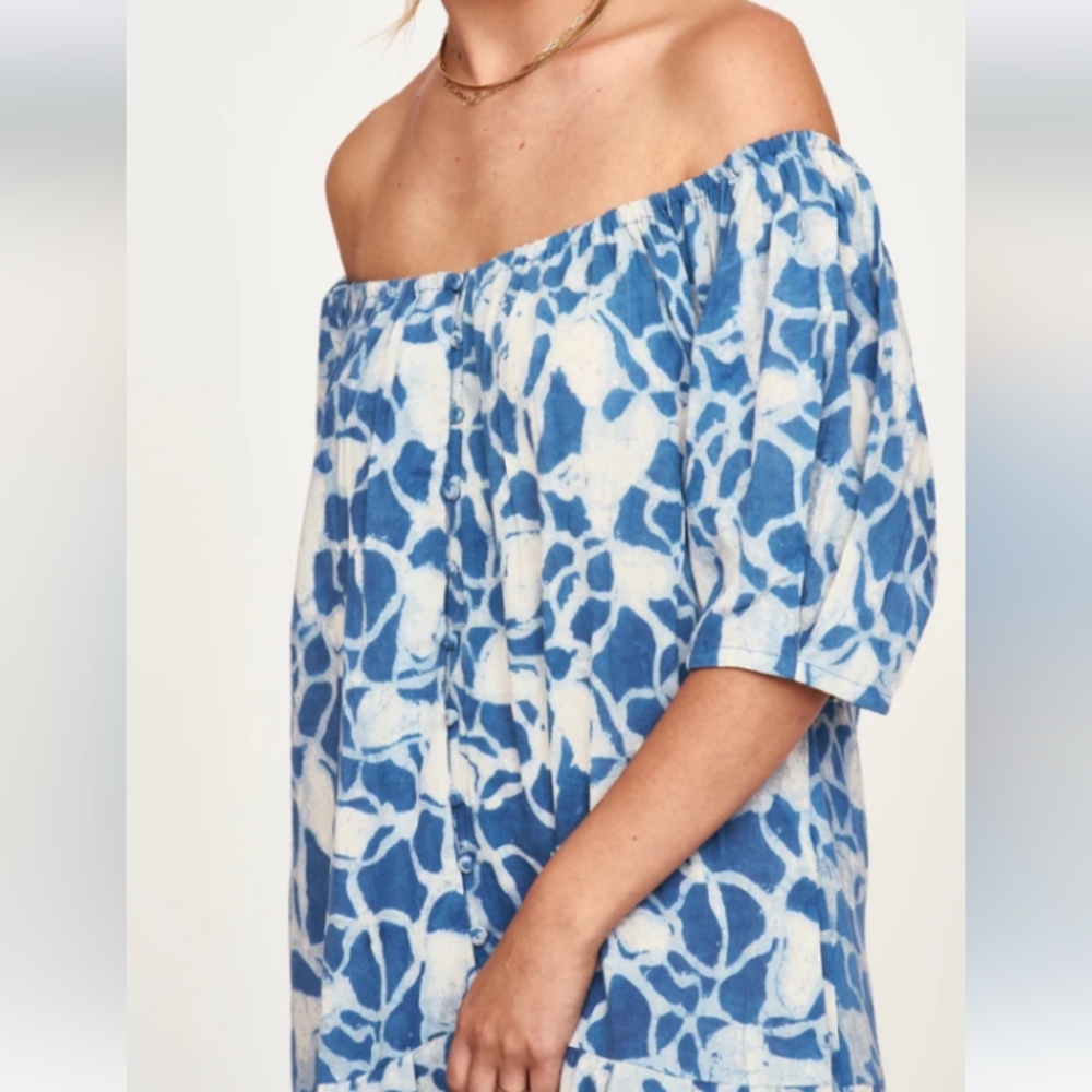 Mirth Capri Dress in Indigo Crackle size Medium - Picture 3 of 8